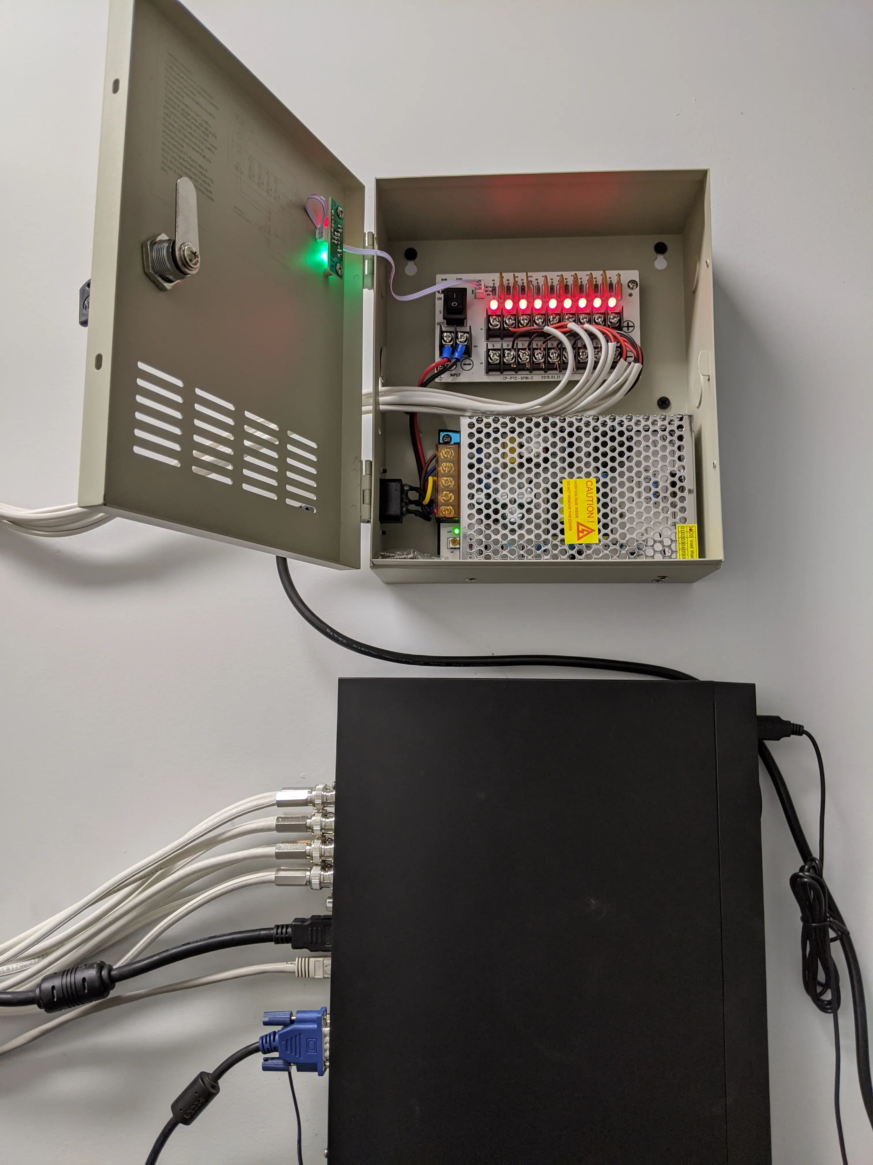 DVR system with power supply distribution board